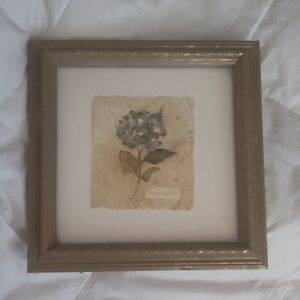 Blue Hydrangea Wall Art in Muted Blue and Green